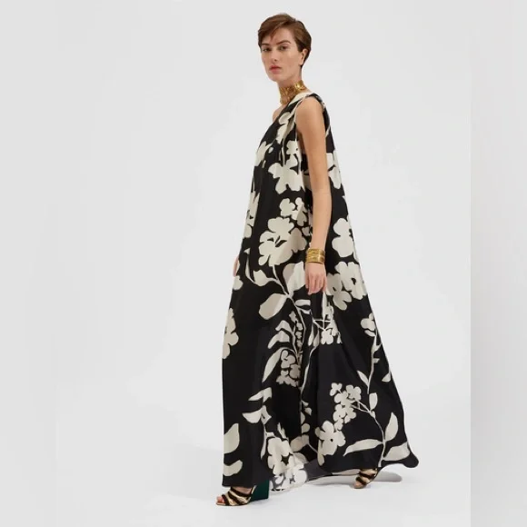 La Double J Roy Dress | Winter Jasmine in Twill Silk (Small) - Picture 1 of 7